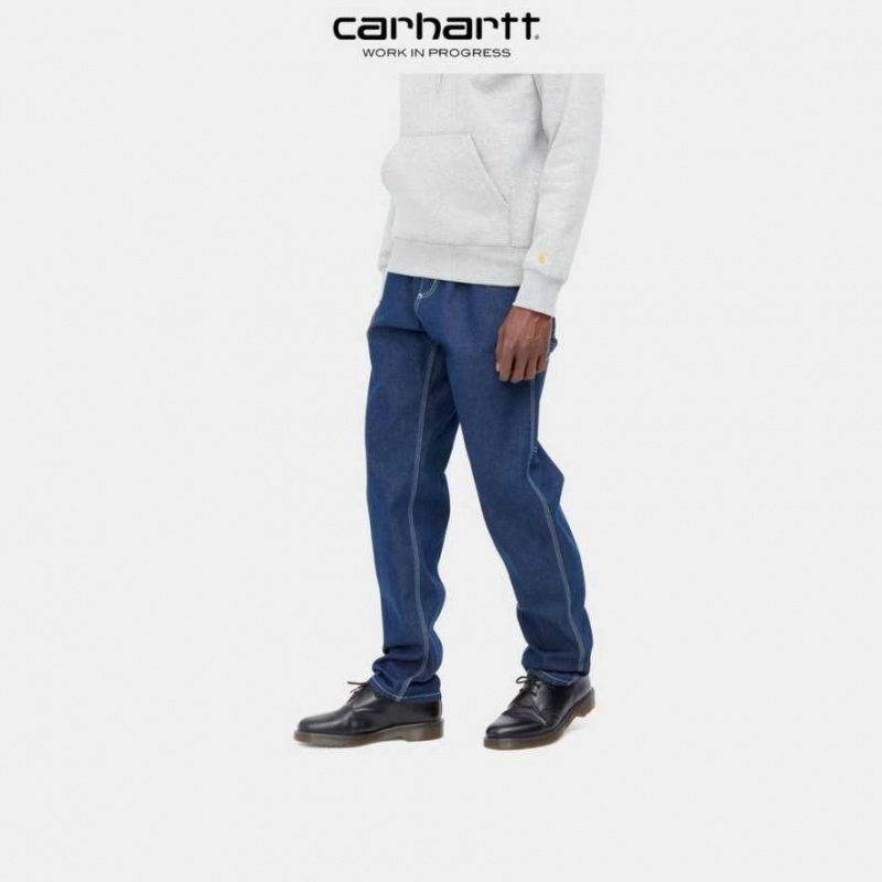 Bleu Carhartt Wip Ruck Single Knee Pant - Denim - Danmark SIF-8890180