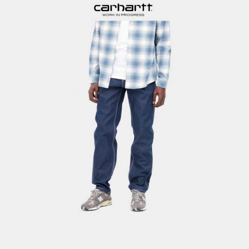 Bleu Carhartt Wip Ruck Single Knee Pant - Denim - Danmark CWB-3893353