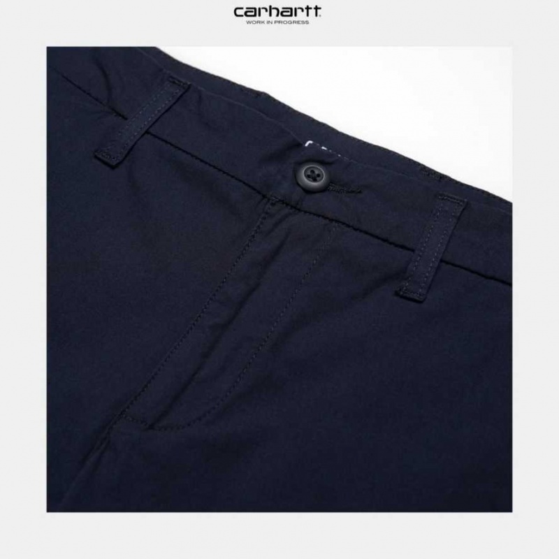 Bleu Marine Foncé Carhartt Wip Sid Pant - Poplin Bleu Marine - Danmark QYB-4756803