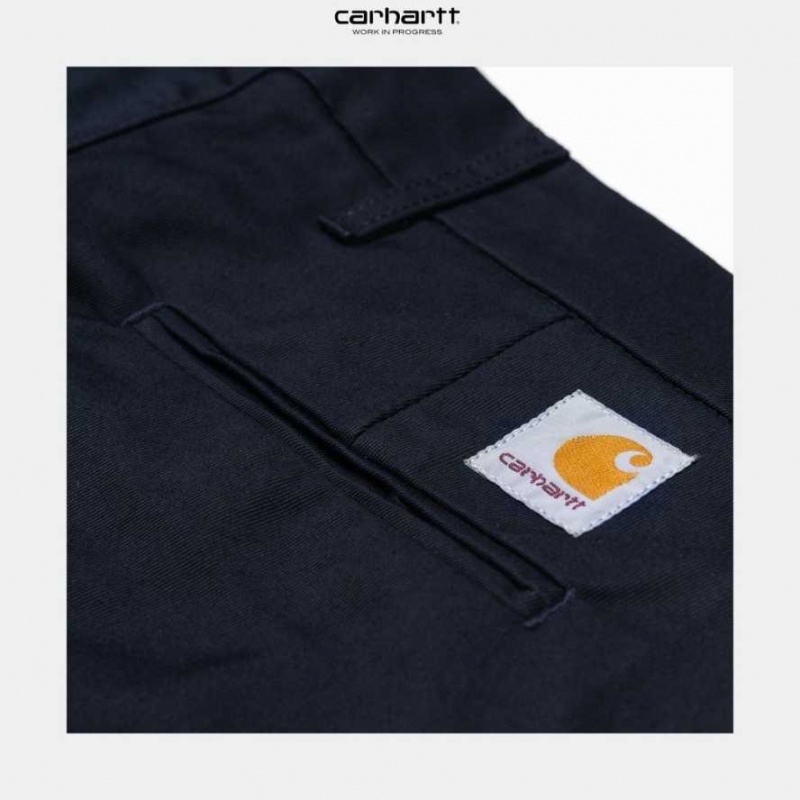 Bleu Marine Foncé Carhartt Wip Sid Pant Bleu Marine - Danmark XVV-2131343