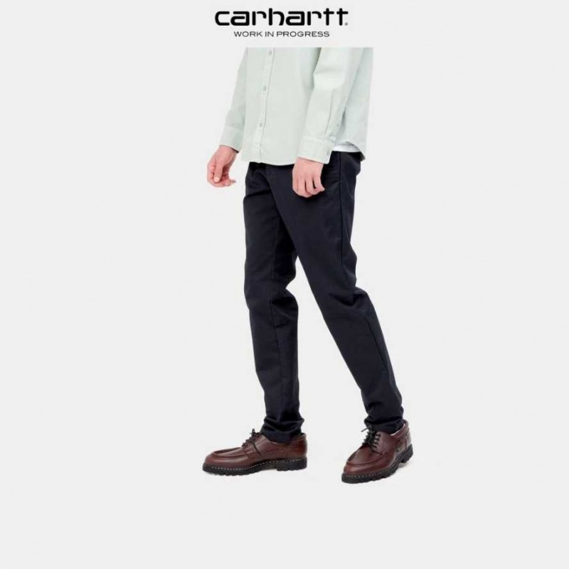 Bleu Marine Foncé Carhartt Wip Sid Pant Bleu Marine - Danmark XVV-2131343