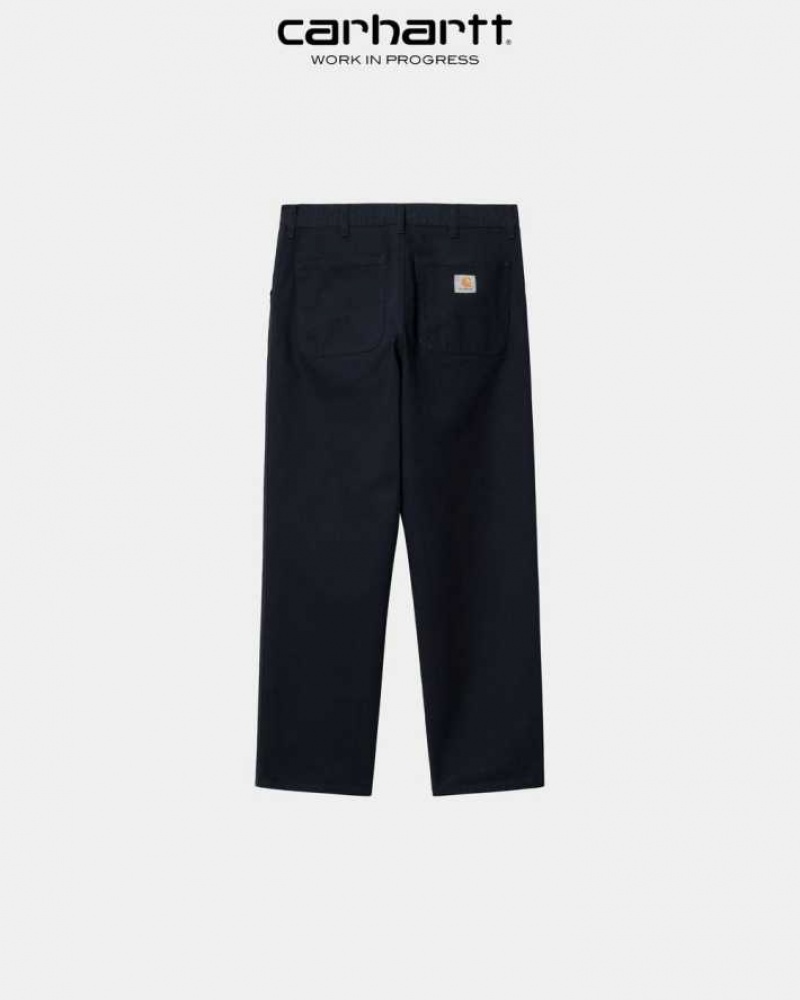 Bleu Marine Foncé Carhartt Wip Simple Pant - Dearborn Tela Bleu Marine - Danmark KIJ-3403245