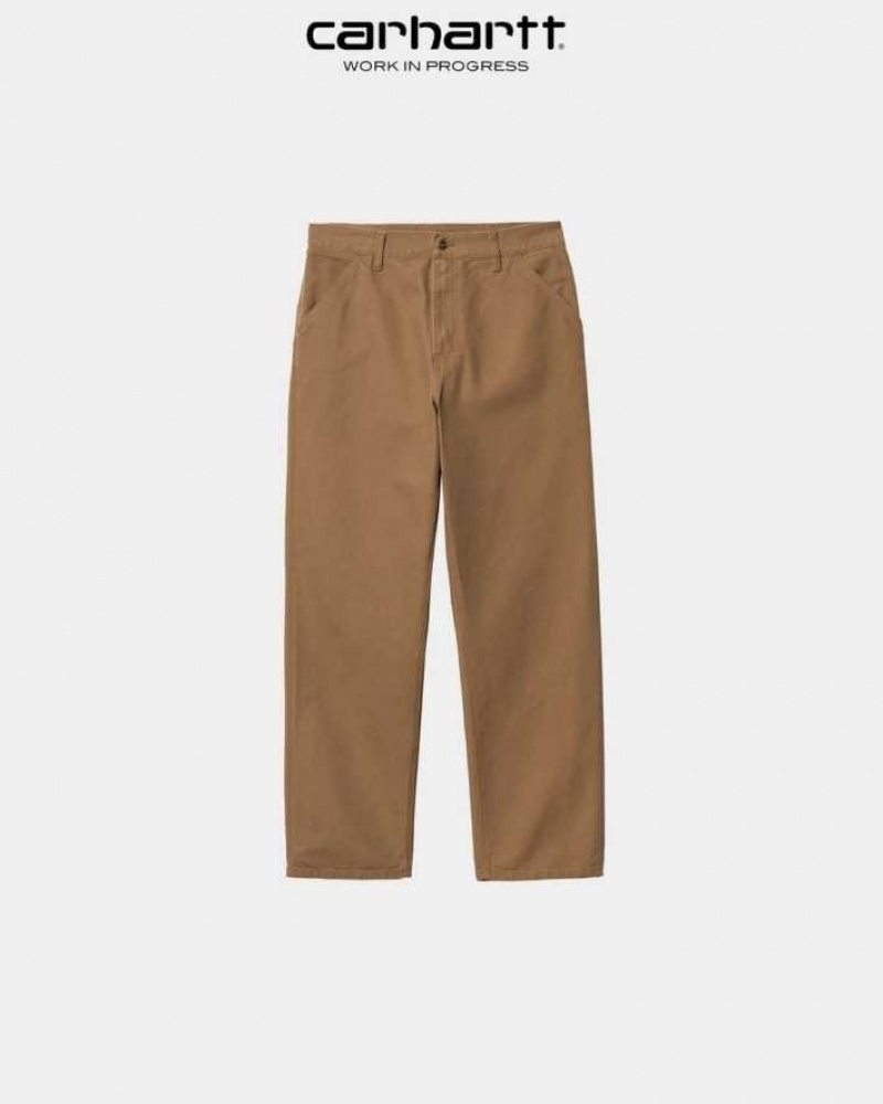 Marron Carhartt Wip Simple Pant - Dearborn Tela - Danmark DOG-9149348