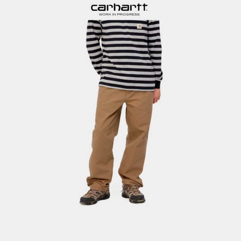 Marron Carhartt Wip Simple Pant - Dearborn Tela - Danmark DOG-9149348