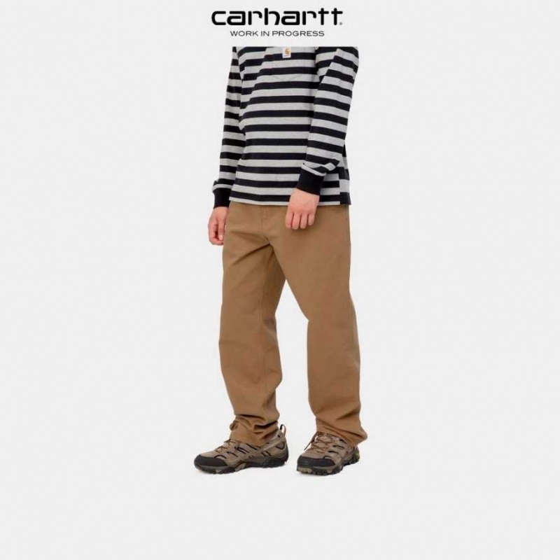 Marron Carhartt Wip Simple Pant - Dearborn Tela - Danmark DOG-9149348