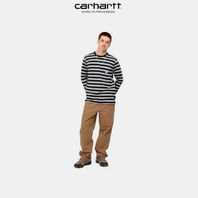 Marron Carhartt Wip Simple Pant - Dearborn Tela - Danmark DOG-9149348