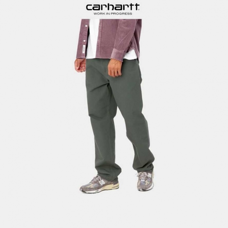 Boxwood Carhartt Wip Simple Pant - Dearborn Tela - Danmark IKT-9313383