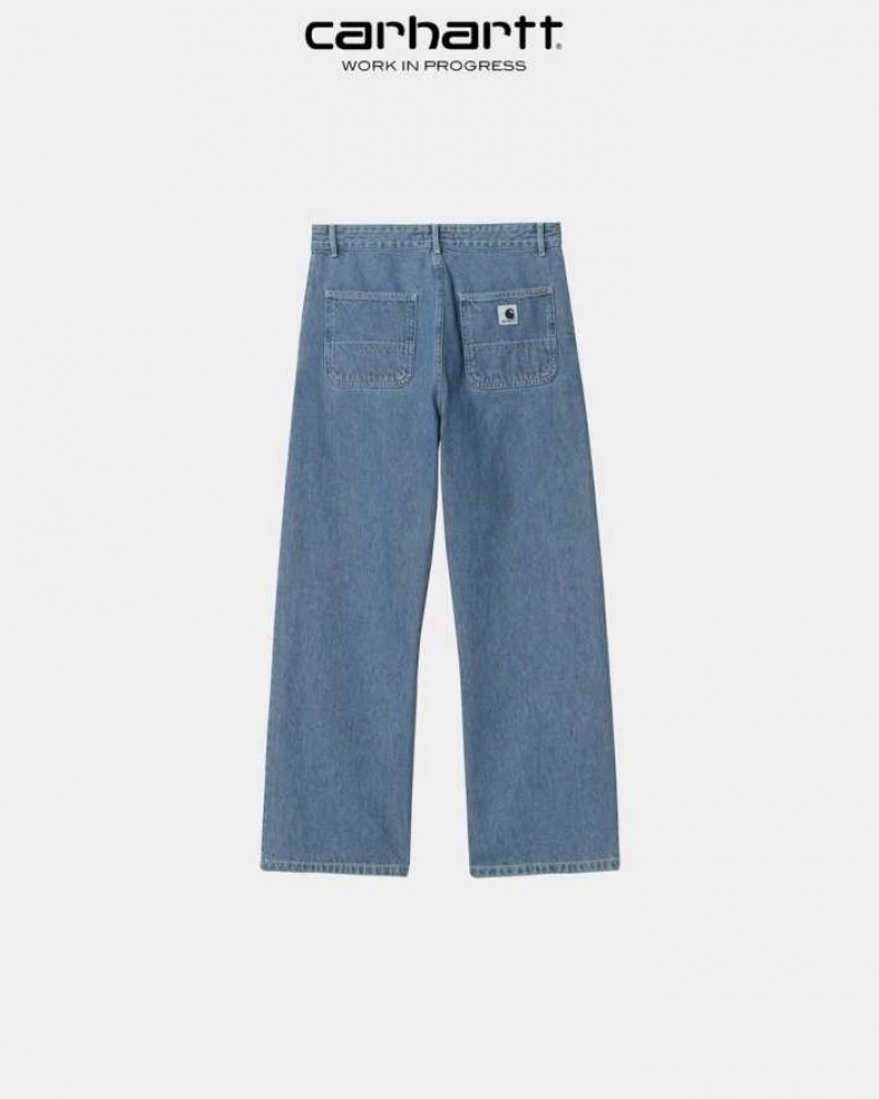 Bleu Carhartt Wip Simple Pant - Denim - Danmark VTI-3714191