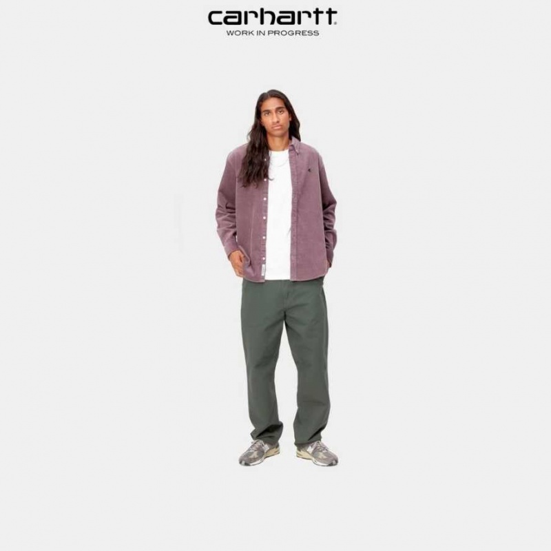 Boxwood Carhartt Wip Simple Pant - Dearborn Tela - Danmark IKT-9313383