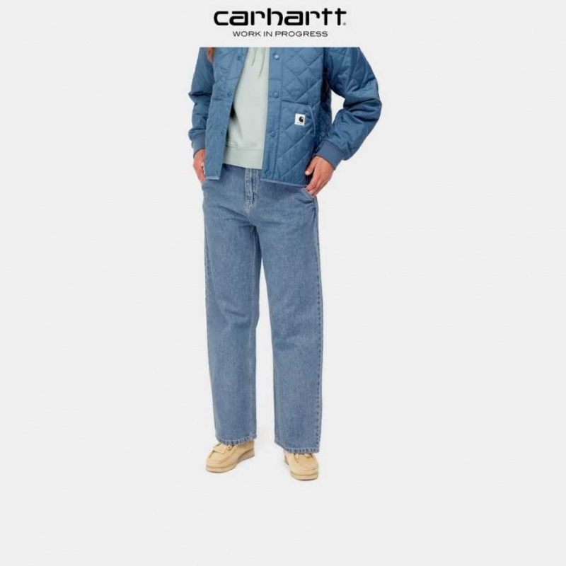 Bleu Carhartt Wip Simple Pant - Denim - Danmark VTI-3714191