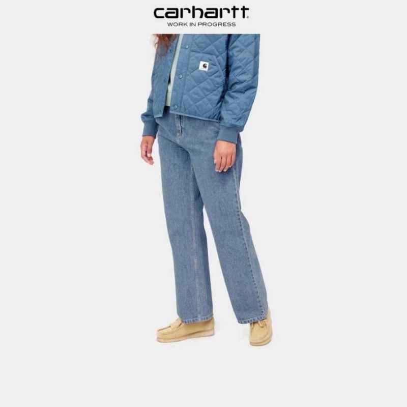 Bleu Carhartt Wip Simple Pant - Denim - Danmark VTI-3714191