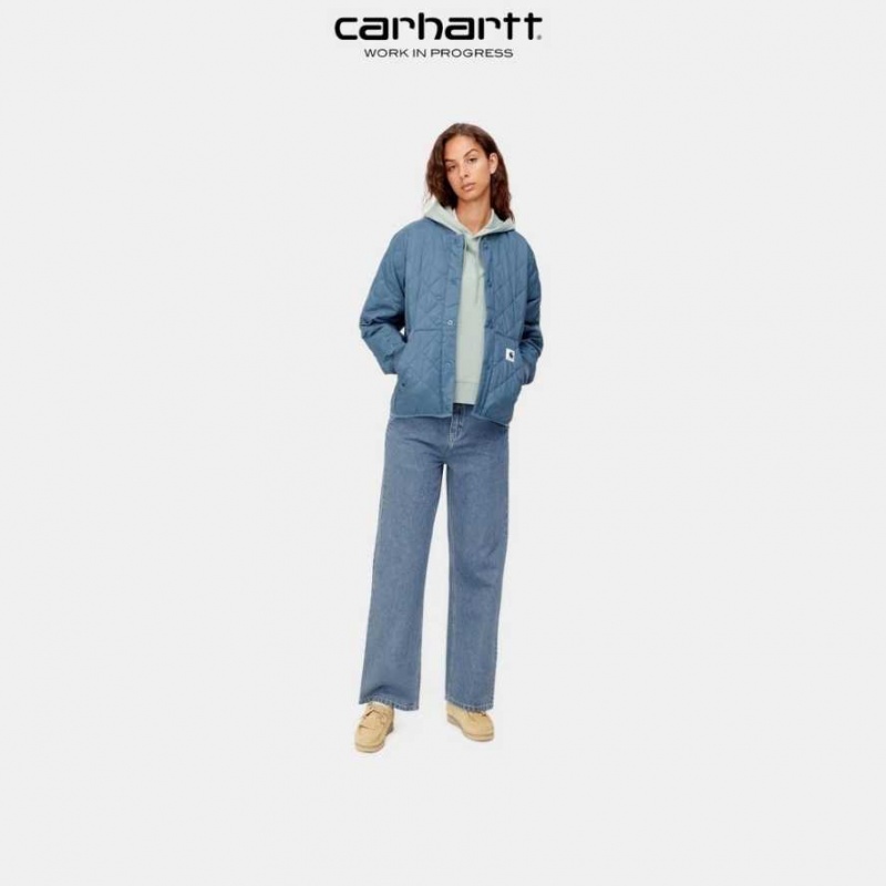 Bleu Carhartt Wip Simple Pant - Denim - Danmark VTI-3714191