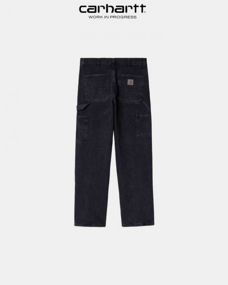 Noir Carhartt Wip Single Knee Pant - Denim - Danmark JKO-6775211