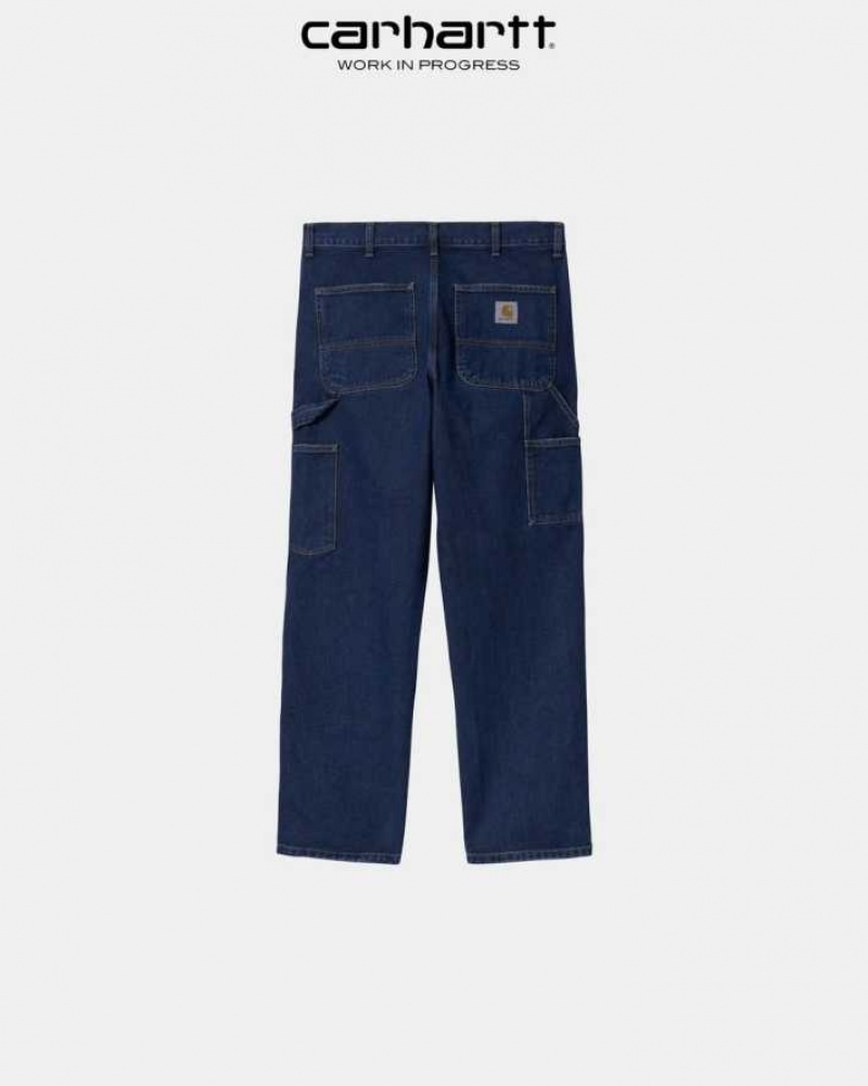 Bleu Carhartt Wip Single Knee Pant - Denim - Danmark RDZ-2627231