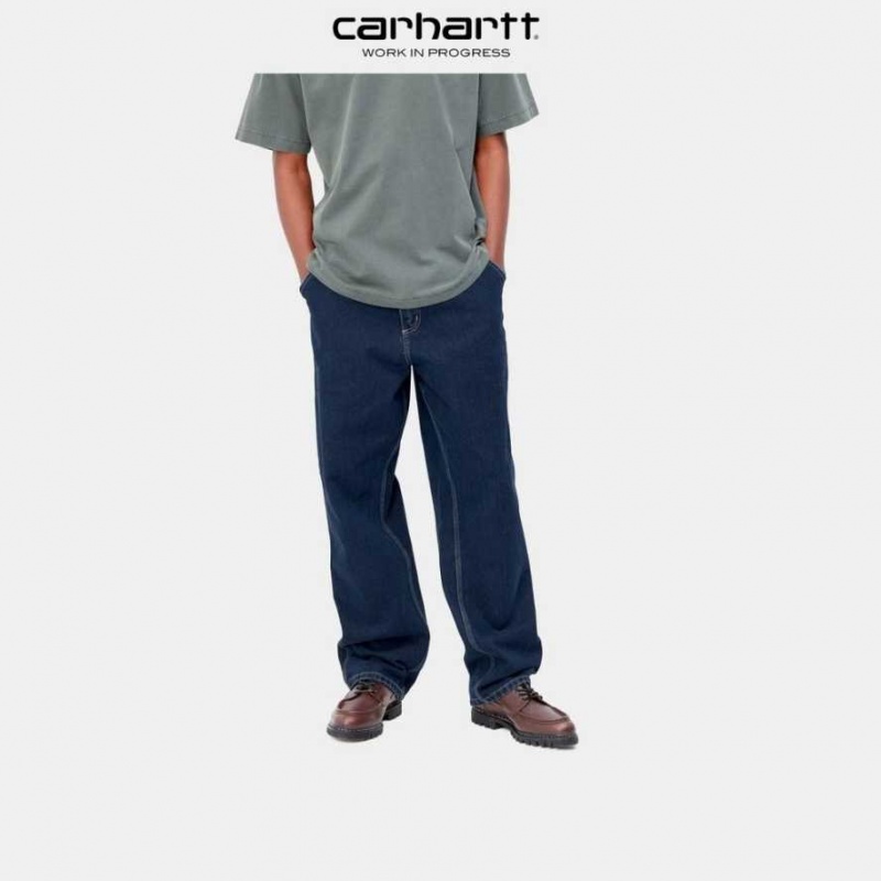 Bleu Carhartt Wip Single Knee Pant - Denim - Danmark RDZ-2627231