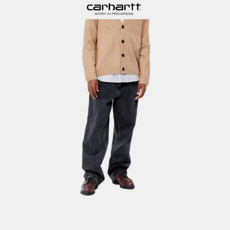 Noir Carhartt Wip Single Knee Pant - Denim - Danmark JKO-6775211