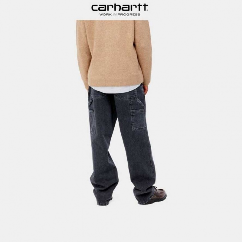 Noir Carhartt Wip Single Knee Pant - Denim - Danmark JKO-6775211