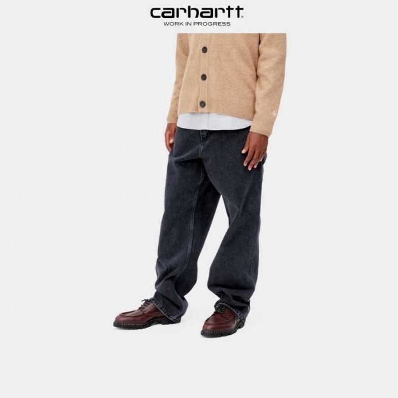 Noir Carhartt Wip Single Knee Pant - Denim - Danmark JKO-6775211