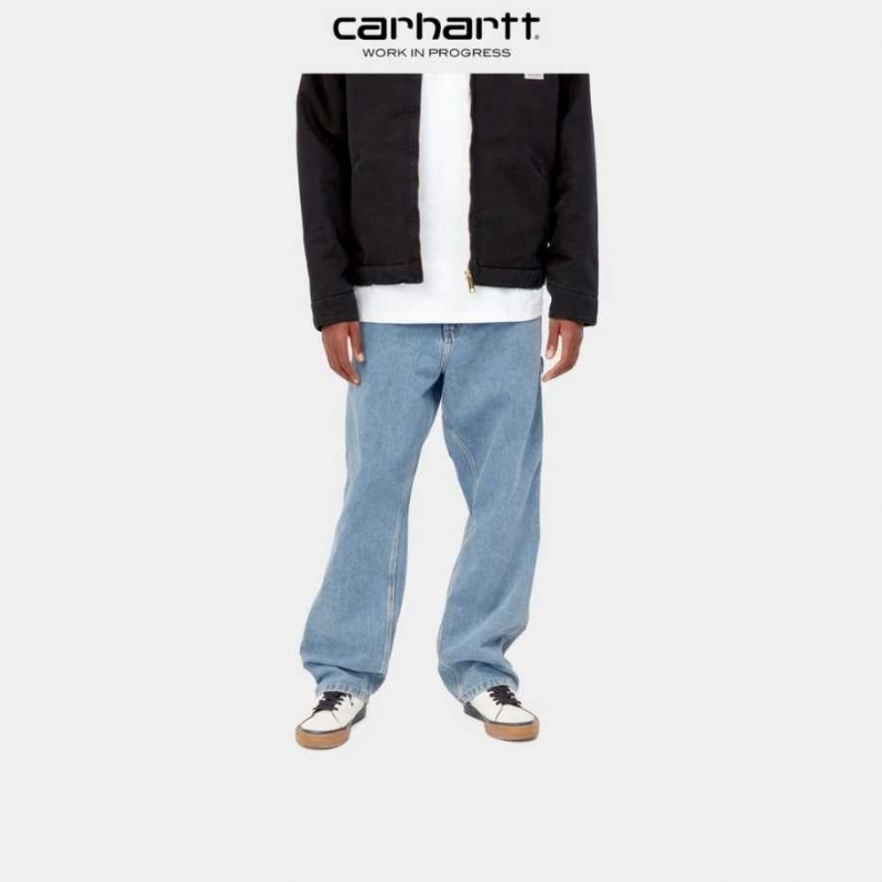 Bleu Carhartt Wip Single Knee Pant - Denim - Danmark GSF-9199125