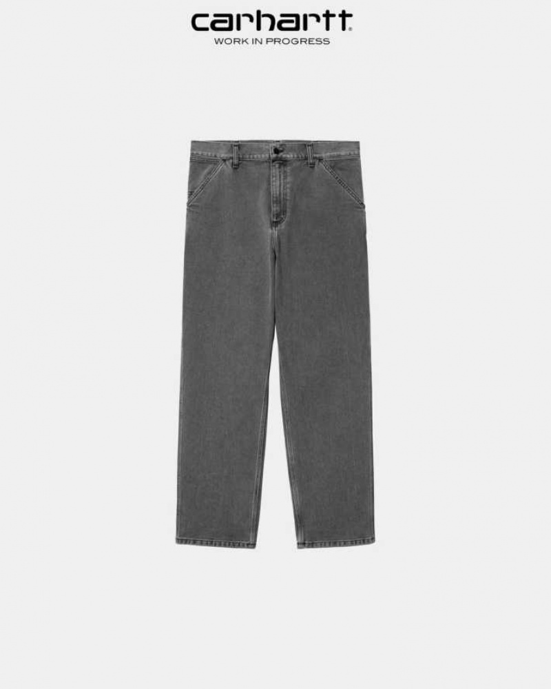 Noir Carhartt Wip Single Knee Pant - Denim - Danmark VDR-5204173