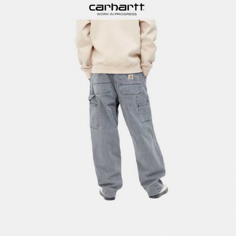 Noir Carhartt Wip Single Knee Pant - Denim - Danmark VDR-5204173