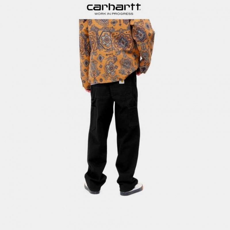 Noir Carhartt Wip Single Knee Pant - Denim - Danmark TAF-7238112