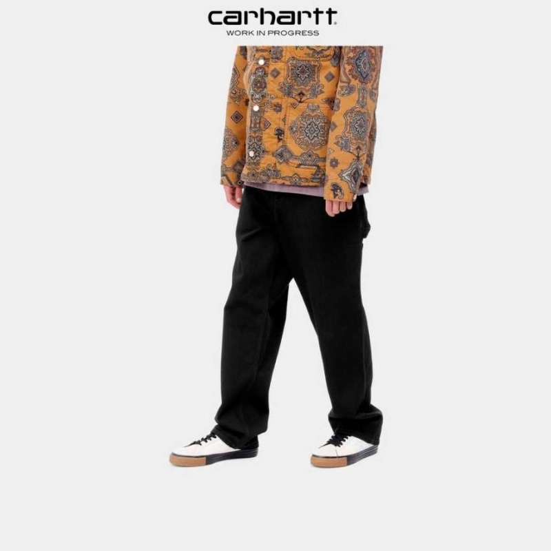 Noir Carhartt Wip Single Knee Pant - Denim - Danmark TAF-7238112