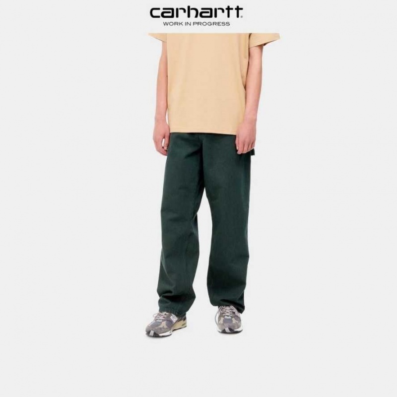 Bleu Carhartt Wip Single Knee Pant - Hickory Stripe - Danmark TGN-4930246