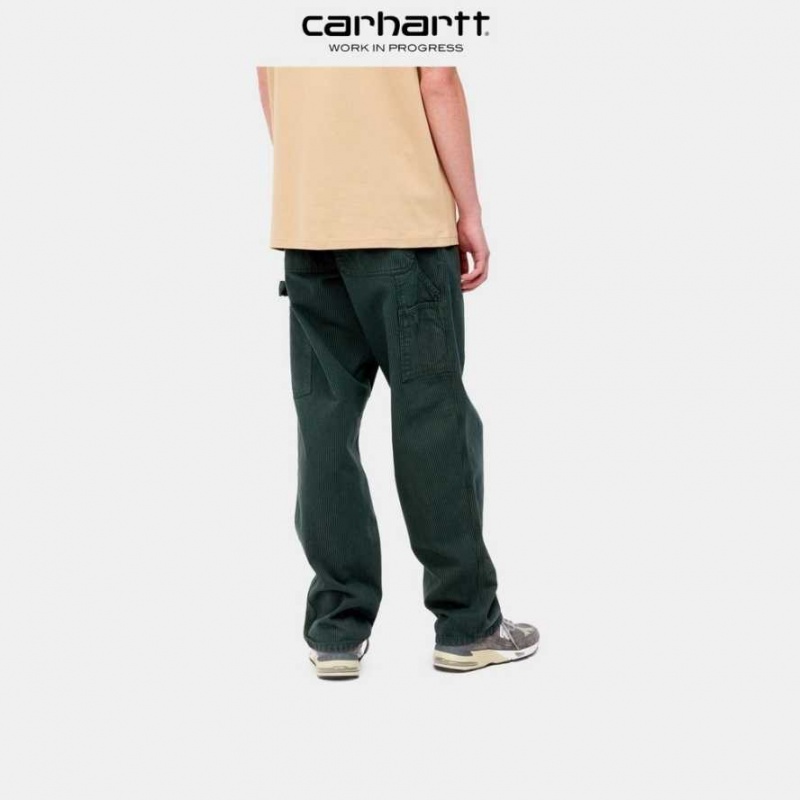 Bleu Carhartt Wip Single Knee Pant - Hickory Stripe - Danmark TGN-4930246