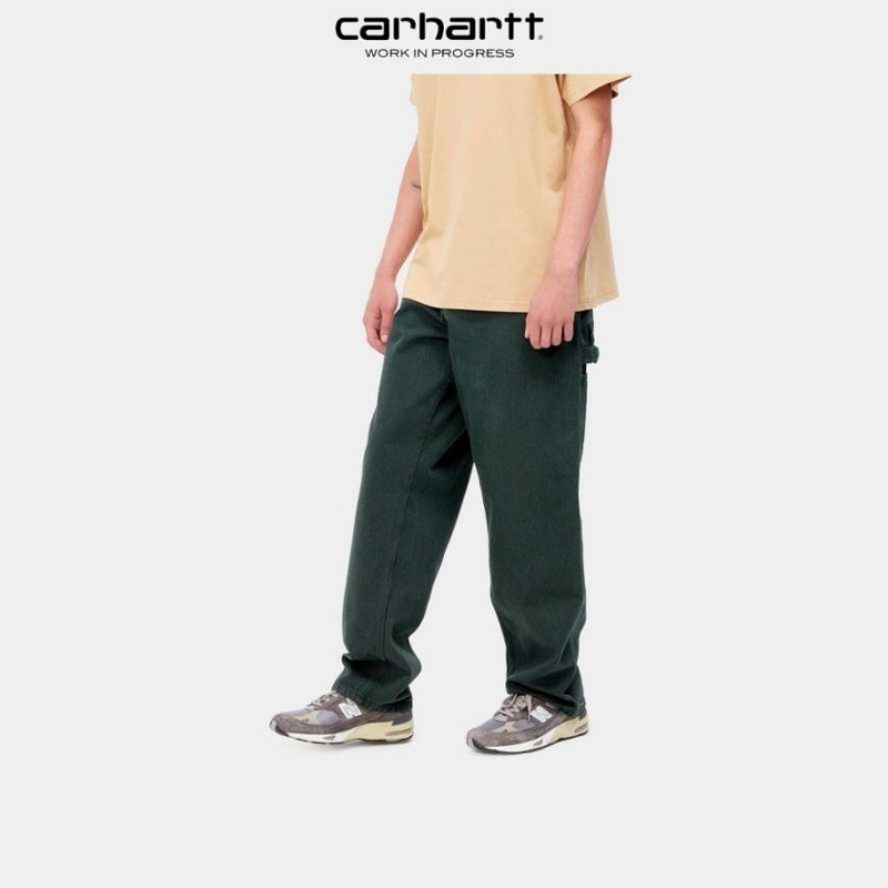 Bleu Carhartt Wip Single Knee Pant - Hickory Stripe - Danmark TGN-4930246