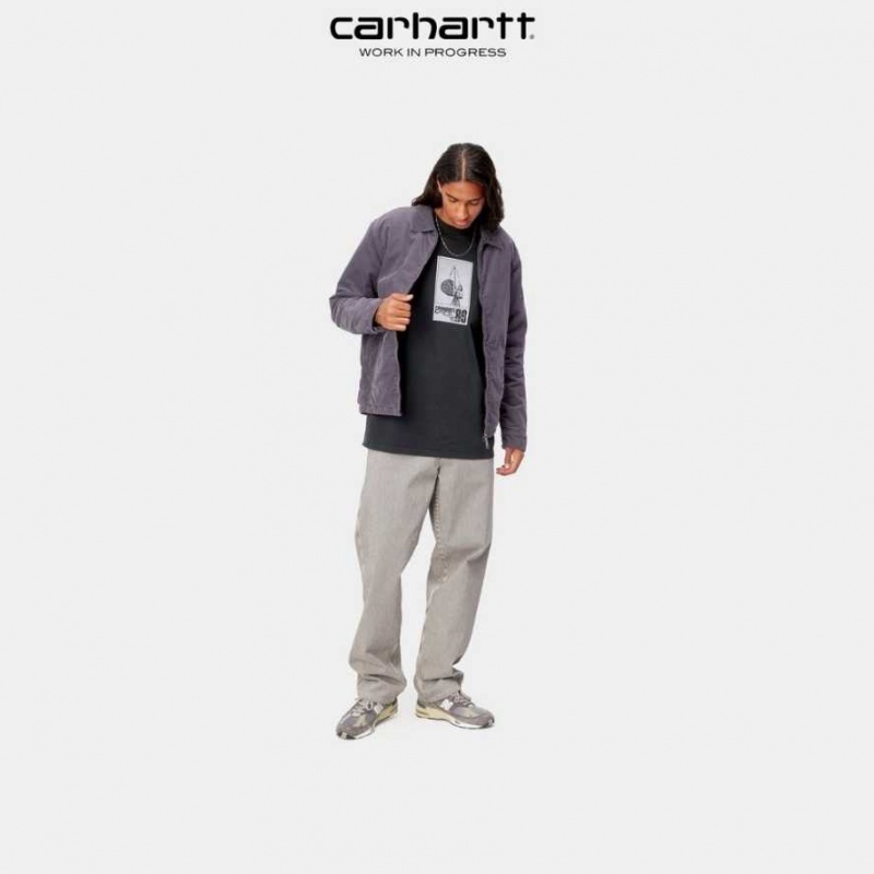 Blanche Bleu Carhartt Wip Single Knee Pant - Hickory Stripe Blanche - Danmark OHM-6093610