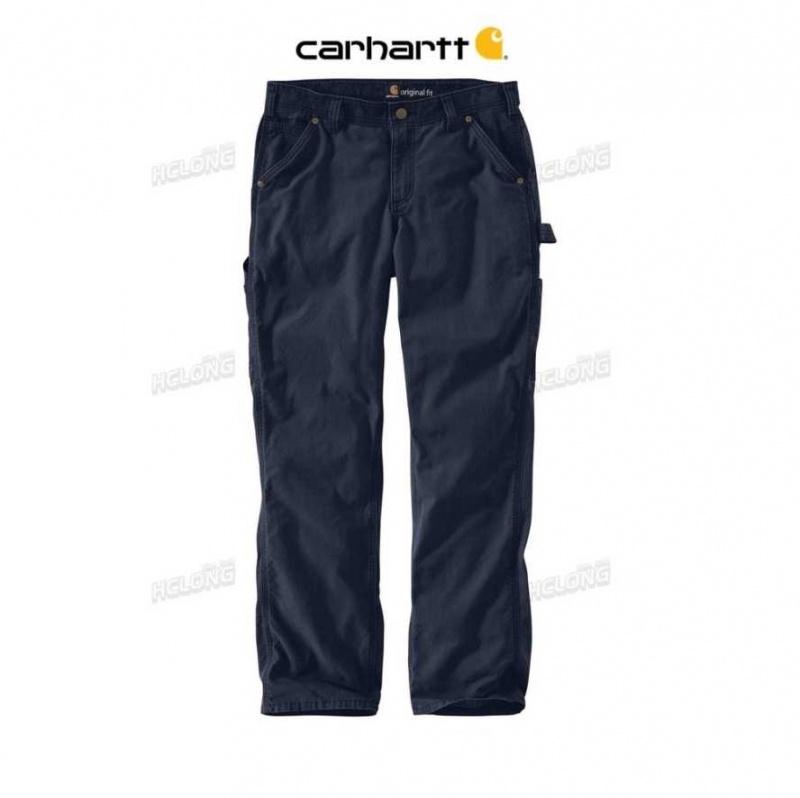 Bleu Marine Carhartt Rugged Flex Loose Fit Tela Travail Pant Bleu - Danmark QXF-8857833