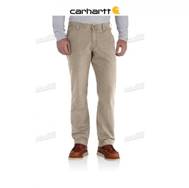 Tan Carhartt Rugged Flex Relaxed Fit Tela Travail Pant - Danmark QPE-9836086