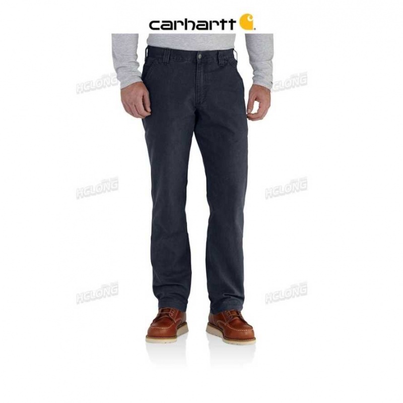 Bleu Marine Carhartt Rugged Flex Relaxed Fit Tela Travail Pant Bleu - Danmark KOM-9427879