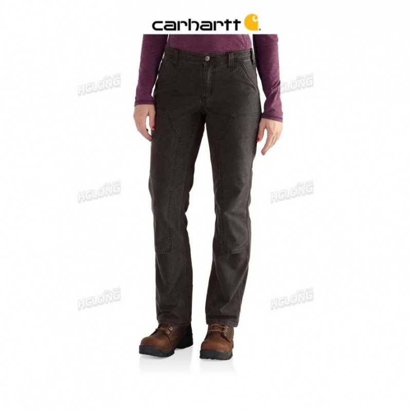 Marron Foncé Carhartt Rugged Flex Loose Fit Tela Double-Front Travail Pant Marron - Danmark YLV-7309147