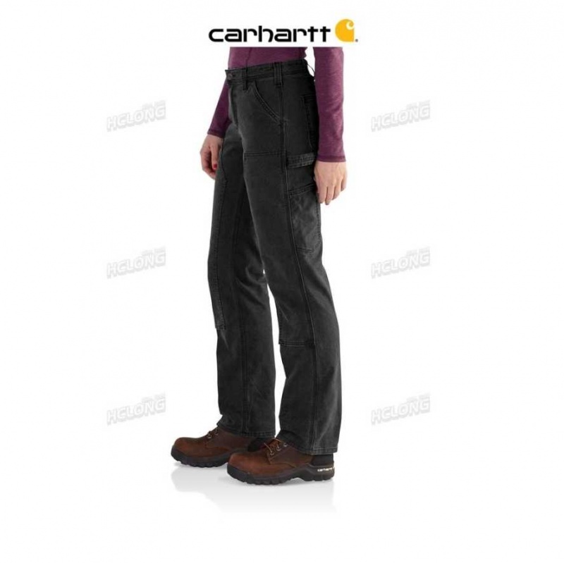 Noir Carhartt Rugged Flex Loose Fit Tela Double-Front Travail Pant - Danmark ZAS-7145622