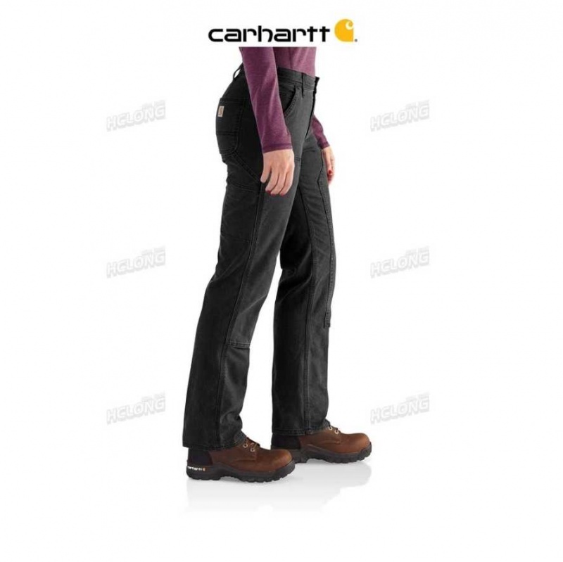 Noir Carhartt Rugged Flex Loose Fit Tela Double-Front Travail Pant - Danmark ZAS-7145622