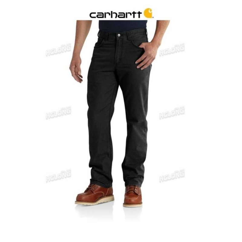 Noir Carhartt Rugged Flex Relaxed Fit Tela 5-Pocket Travail Pant - Danmark CSG-9455367