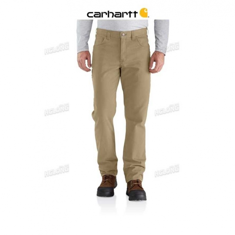 Kaki Foncé Carhartt Rugged Flex Relaxed Fit Tela 5-Pocket Travail Pant Kaki - Danmark LYF-6513143