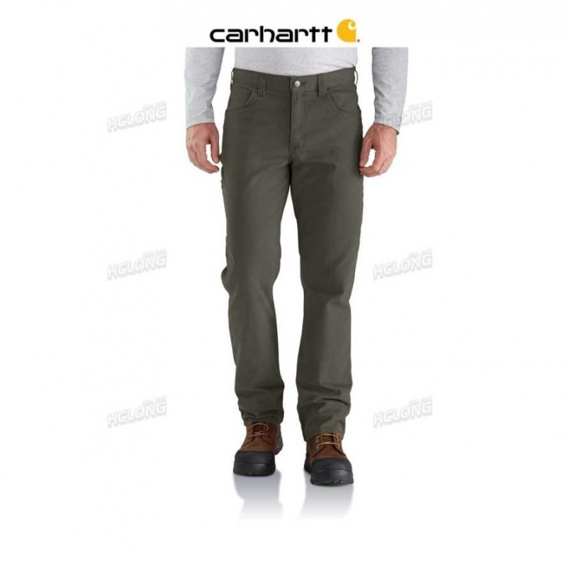 Moss Carhartt Rugged Flex Relaxed Fit Tela 5-Pocket Travail Pant - Danmark QKN-6504255