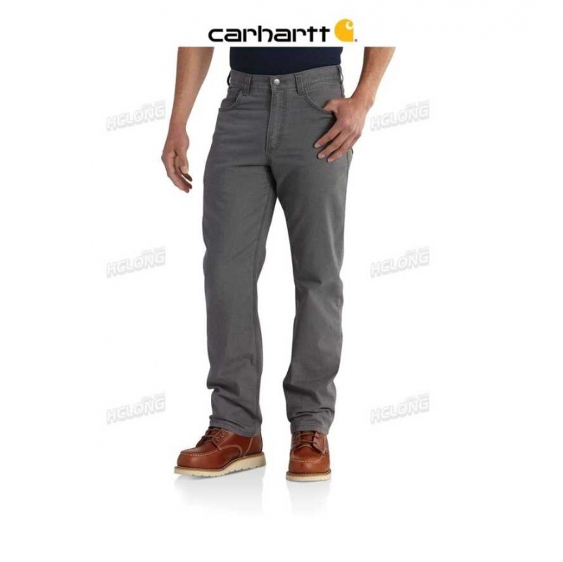 Gravel Carhartt Rugged Flex Relaxed Fit Tela 5-Pocket Travail Pant - Danmark WJB-4888893