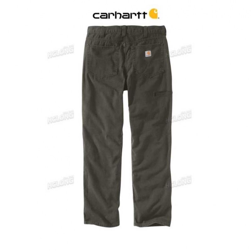 Moss Carhartt Rugged Flex Relaxed Fit Tela 5-Pocket Travail Pant - Danmark QKN-6504255