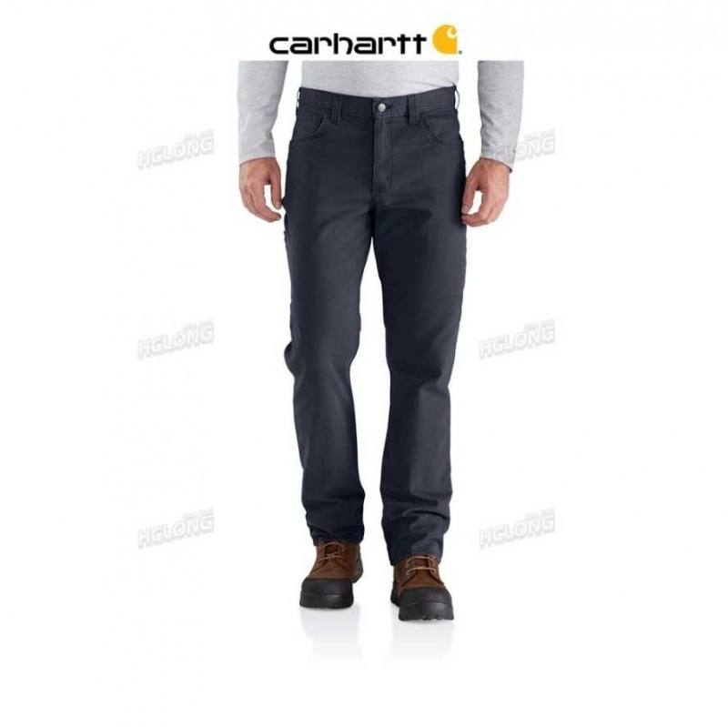 Bleu Marine Carhartt Rugged Flex Relaxed Fit Tela 5-Pocket Travail Pant Bleu - Danmark IDE-9708053