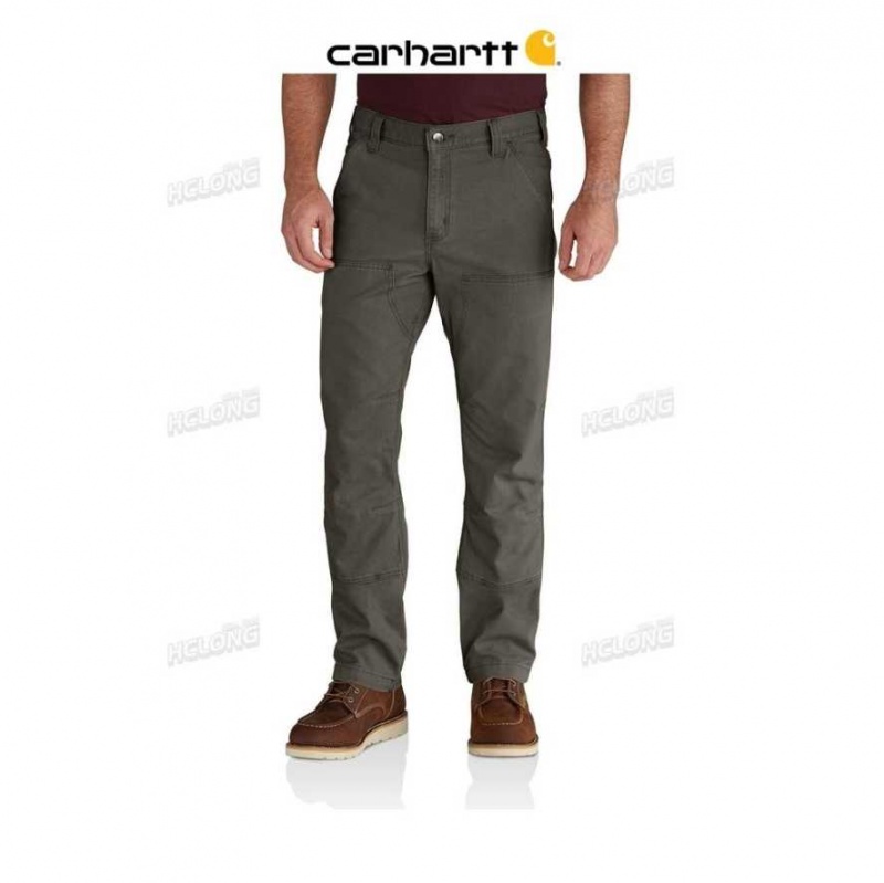 Moss Carhartt Rugged Flex Relaxed Fit Tela Double-Front Utility Travail Pant - Danmark MPV-3152568