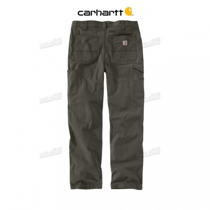 Moss Carhartt Rugged Flex Relaxed Fit Tela Double-Front Utility Travail Pant - Danmark MPV-3152568