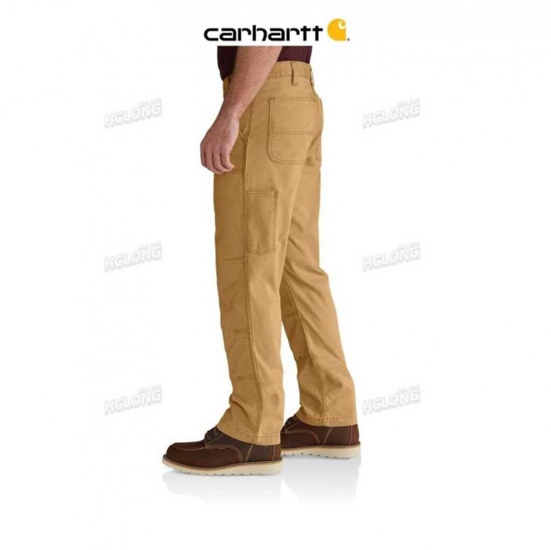 Hickory Carhartt Rugged Flex Relaxed Fit Tela Double-Front Utility Travail Pant - Danmark KMD-9482920