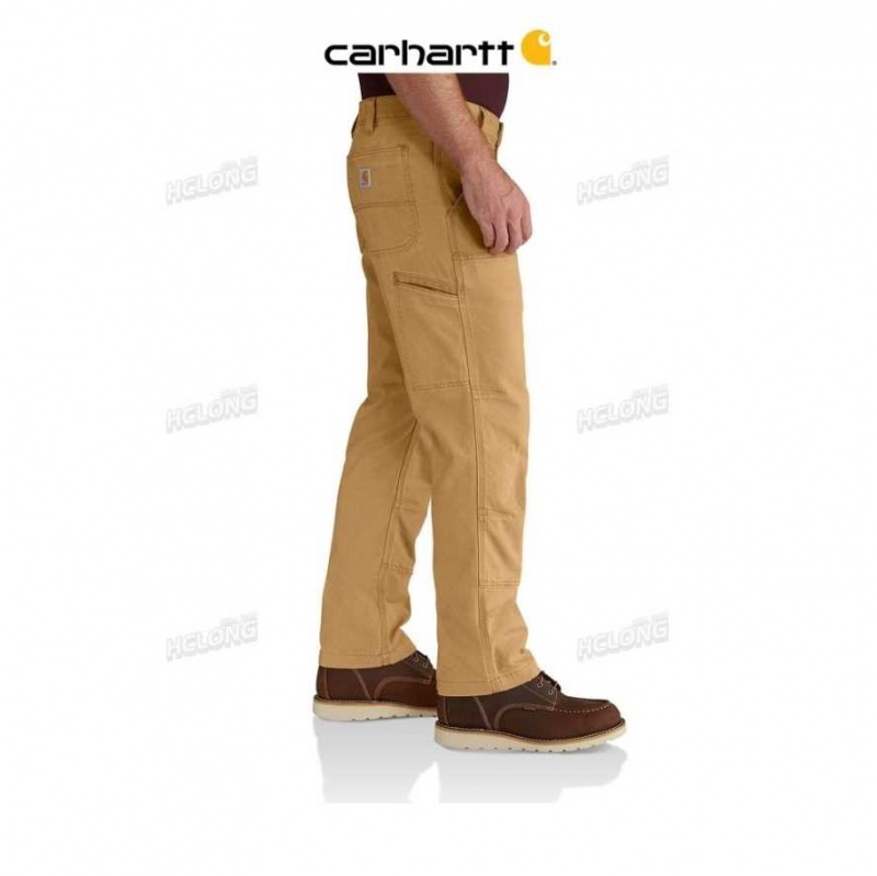 Hickory Carhartt Rugged Flex Relaxed Fit Tela Double-Front Utility Travail Pant - Danmark KMD-9482920