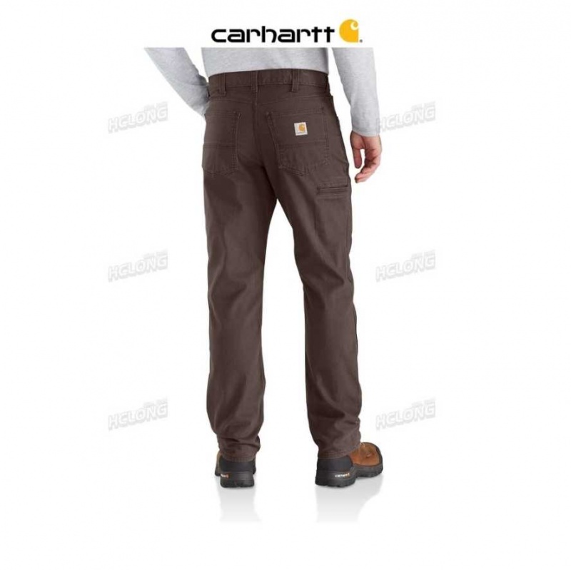 Cafe Foncé Carhartt Rugged Flex Relaxed Fit Tela 5-Pocket Travail Pant Cafe - Danmark ONA-2394407