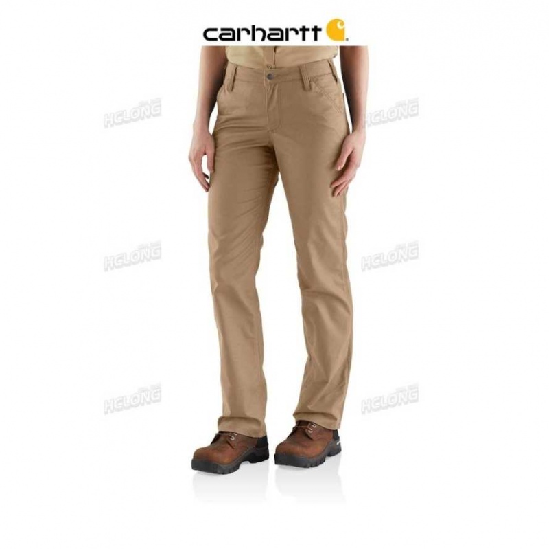 Kaki Foncé Carhartt Rugged Professional Series Rugged Flex Loose Fit Tela Travail Pant Kaki - Danmark XFE-9036866