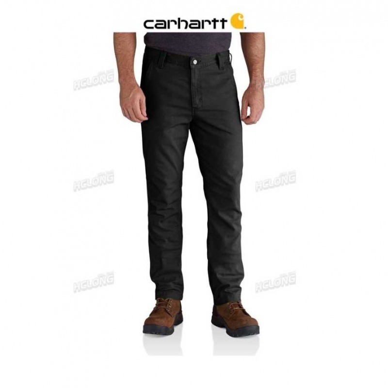 Noir Carhartt Rugged Flex Droit Fit Tela 5-Pocket Tapered Travail Pant - Danmark MOG-0194390